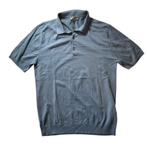 COS Men's Silk Cotton Blue T-Shirt Polo S
